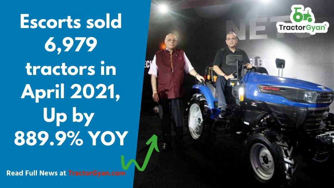 Escorts Agri Machinery sold 6,979 tractors in April 2021 up by 889.9% yoy image