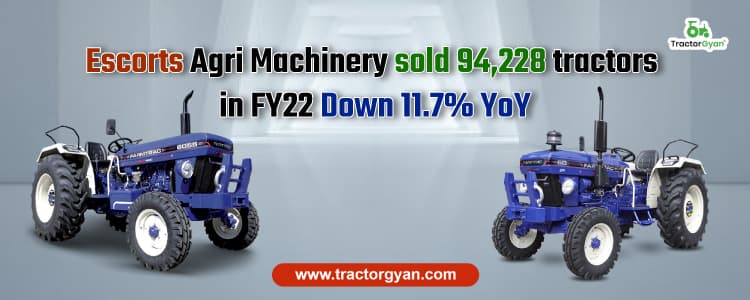 Escorts Agri Machinery sold 94,228 tractors in FY22 Down 11.7% YoY image
