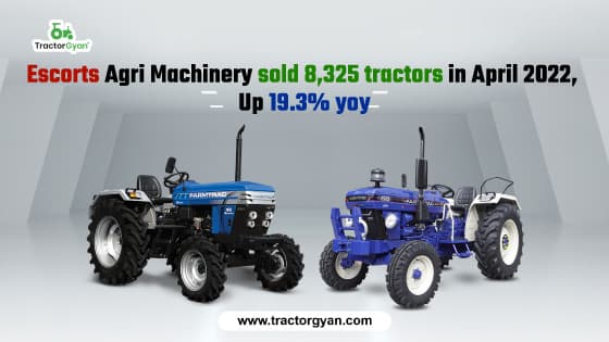 Escorts Agri Machinery sold 8,325 tractors in April 2022, Up 19.3% yoy image