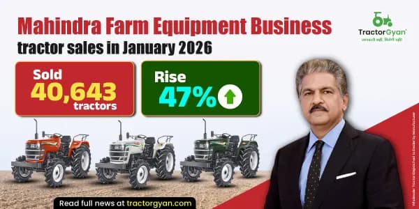 Mahindra Farm Equiment Business tractor sales in January 2026: Sold 40,643 tractors, Rise 47% Mahindra Farm Equiment Business tractor sales in January 2026: Sold 40,643 tractors, Rise 47% image
